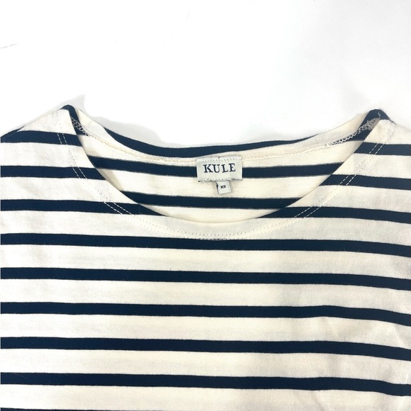 KULE The Tee Dress Navy Cream XS striped short sleeve nautical preppy academia - Picture 11 of 13